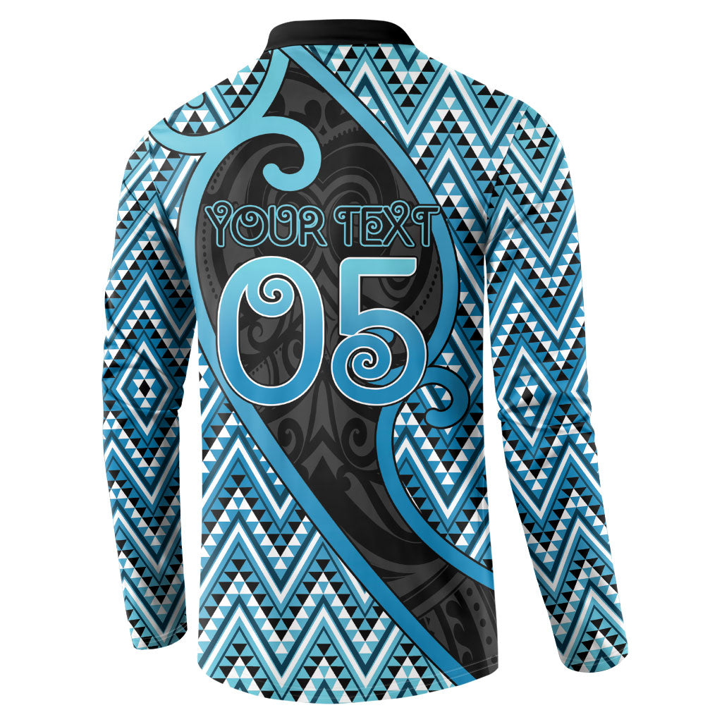Custom Aotearoa Atua Ranginui Button Sweatshirt Maori Sky Father Koru Patterns