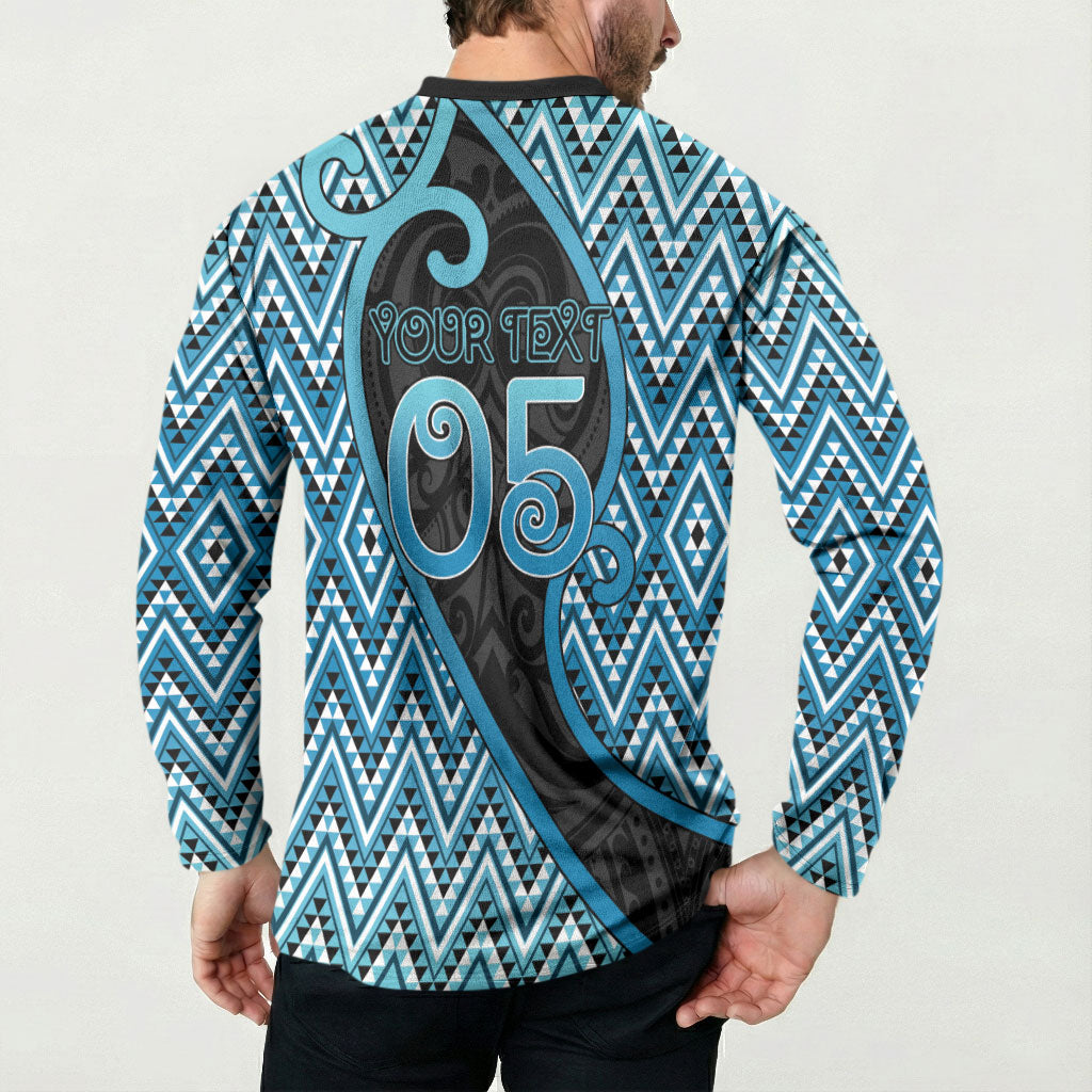 Custom Aotearoa Atua Ranginui Button Sweatshirt Maori Sky Father Koru Patterns