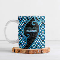 Custom Aotearoa Atua Ranginui Ceramic Mug Maori Sky Father Koru Patterns