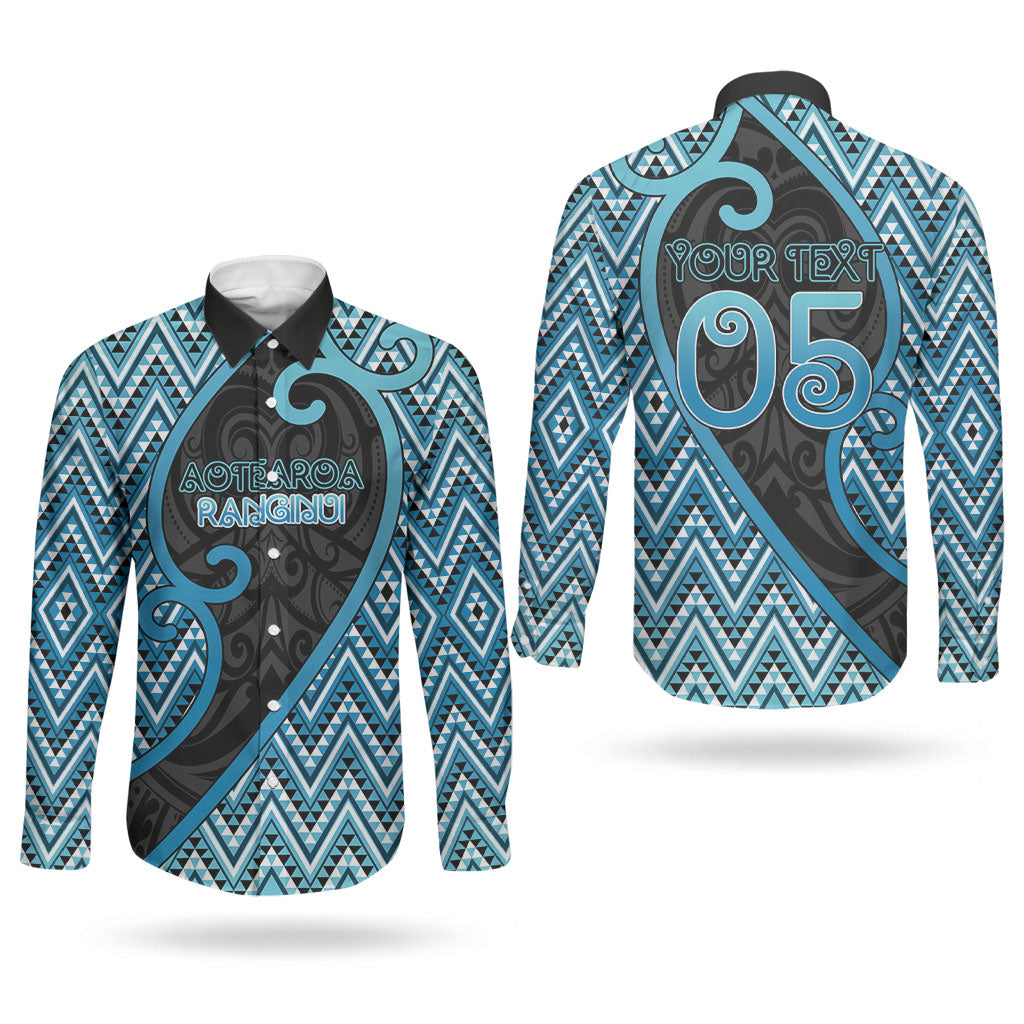 Custom Aotearoa Atua Ranginui Couples Matching Long Sleeve Bodycon Dress and Long Sleeve Button Shirt Maori Sky Father Koru Patterns