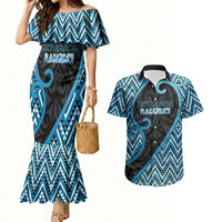 Custom Aotearoa Atua Ranginui Couples Matching Mermaid Dress and Hawaiian Shirt Maori Sky Father Koru Patterns