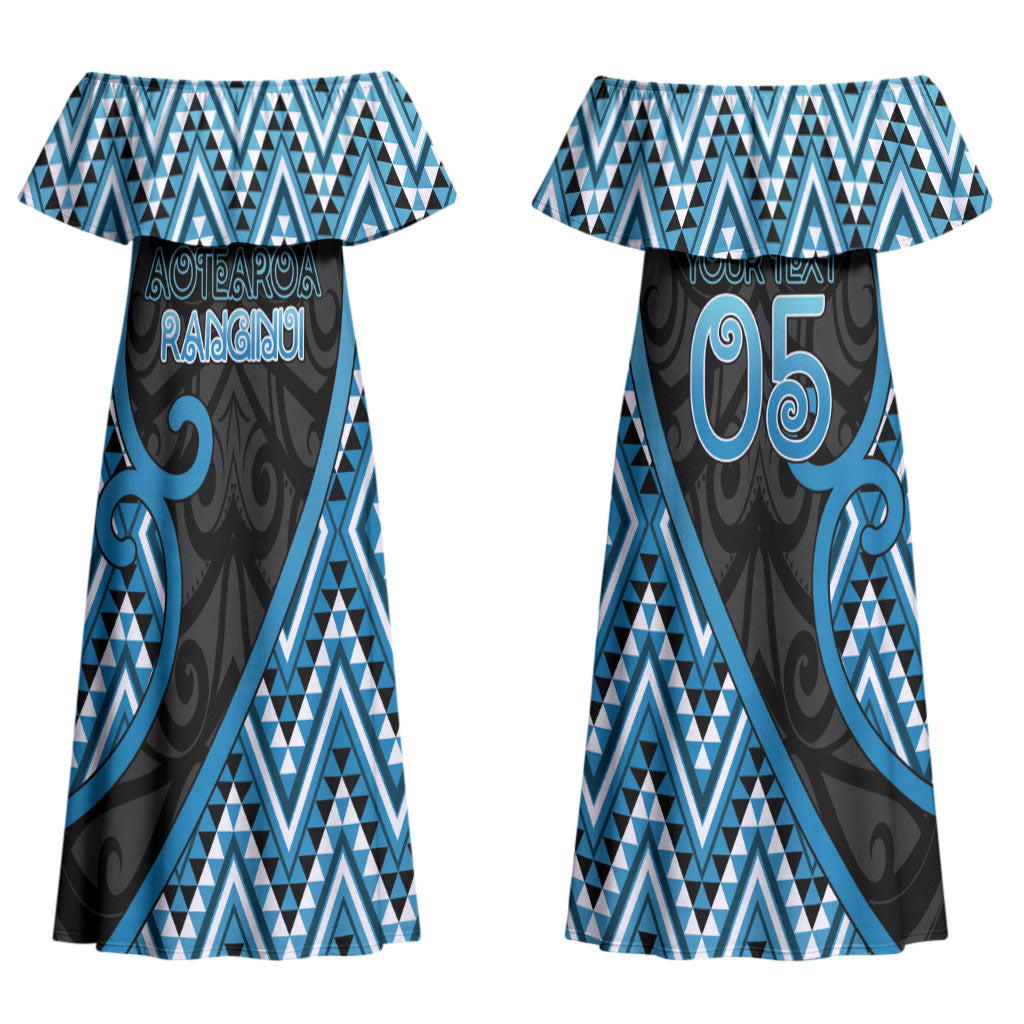 Custom Aotearoa Atua Ranginui Couples Matching Off Shoulder Maxi Dress and Hawaiian Shirt Maori Sky Father Koru Patterns
