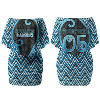 Custom Aotearoa Atua Ranginui Couples Matching Off Shoulder Short Dress and Hawaiian Shirt Maori Sky Father Koru Patterns
