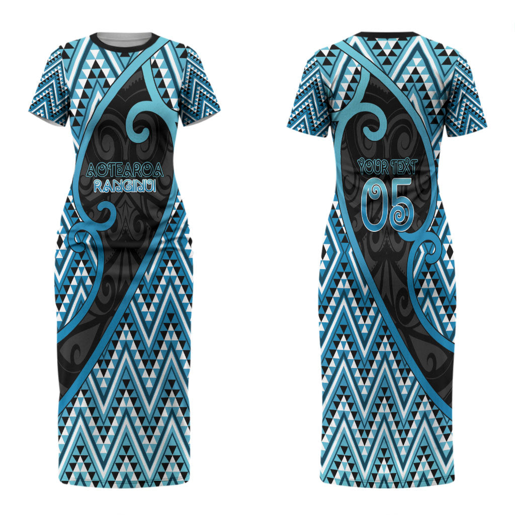 Custom Aotearoa Atua Ranginui Couples Matching Short Sleeve Bodycon Dress and Hawaiian Shirt Maori Sky Father Koru Patterns