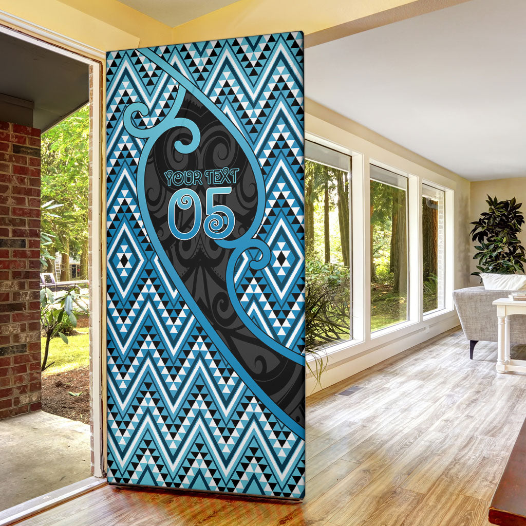 Custom Aotearoa Atua Ranginui Door Cover Maori Sky Father Koru Patterns