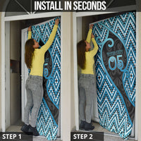 Custom Aotearoa Atua Ranginui Door Cover Maori Sky Father Koru Patterns