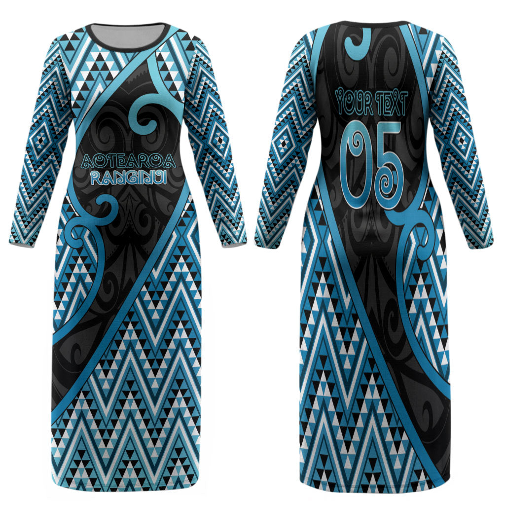 Custom Aotearoa Atua Ranginui Family Matching Long Sleeve Bodycon Dress and Hawaiian Shirt Maori Sky Father Koru Patterns