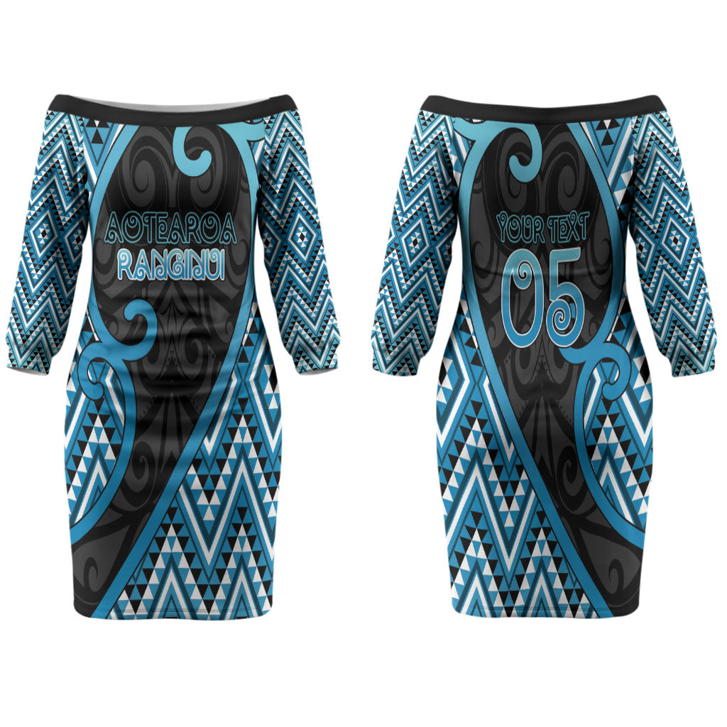 Custom Aotearoa Atua Ranginui Family Matching Off The Shoulder Long Sleeve Dress and Hawaiian Shirt Maori Sky Father Koru Patterns