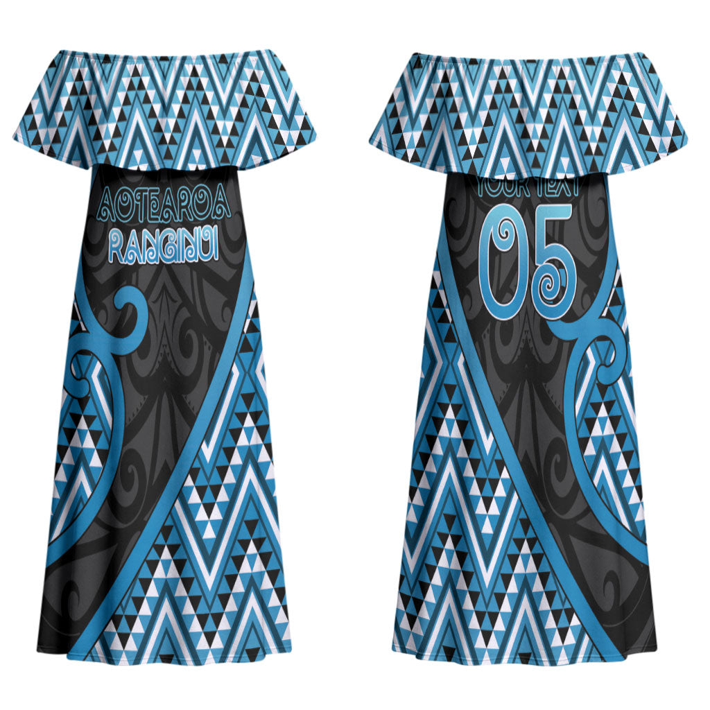 Custom Aotearoa Atua Ranginui Family Matching Off Shoulder Maxi Dress and Hawaiian Shirt Maori Sky Father Koru Patterns