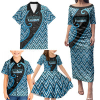 Custom Aotearoa Atua Ranginui Family Matching Puletasi and Hawaiian Shirt Maori Sky Father Koru Patterns