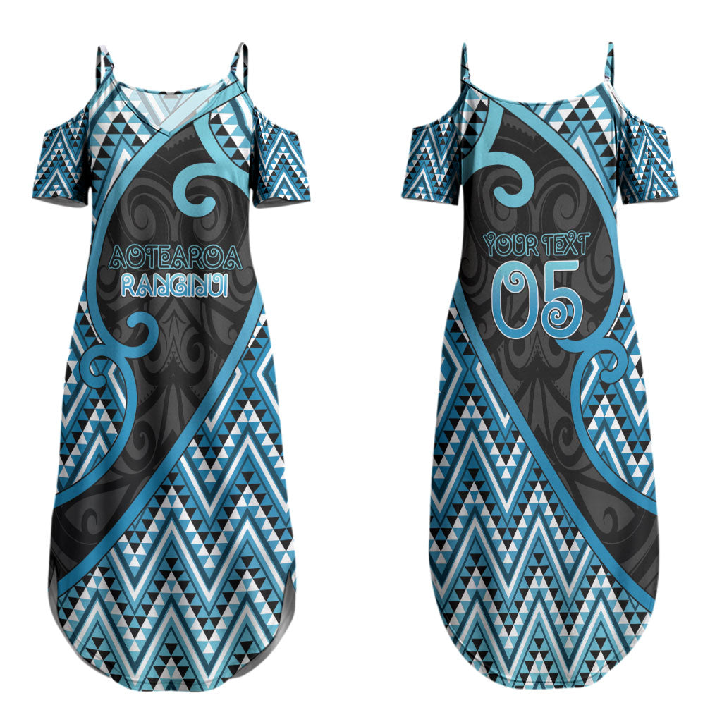 Custom Aotearoa Atua Ranginui Family Matching Summer Maxi Dress and Hawaiian Shirt Maori Sky Father Koru Patterns