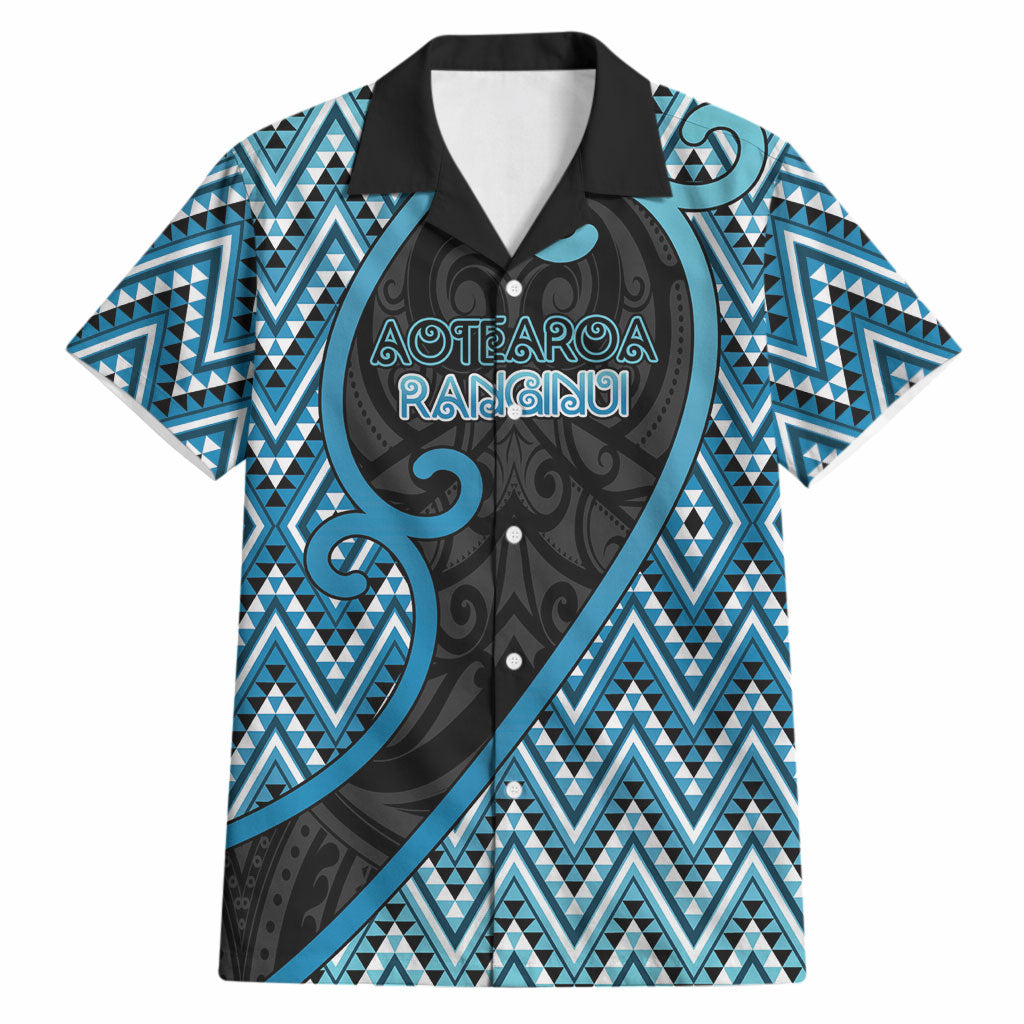 Custom Aotearoa Atua Ranginui Hawaiian Shirt Maori Sky Father Koru Patterns DT05 Blue - Polynesian Pride