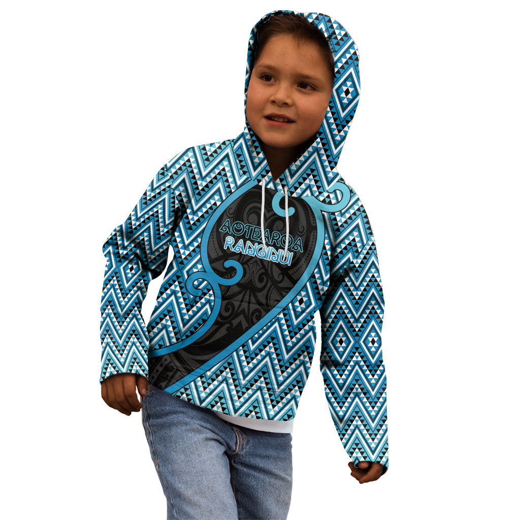 Custom Aotearoa Atua Ranginui Kid Hoodie Maori Sky Father Koru Patterns