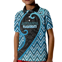 Custom Aotearoa Atua Ranginui Kid Polo Shirt Maori Sky Father Koru Patterns