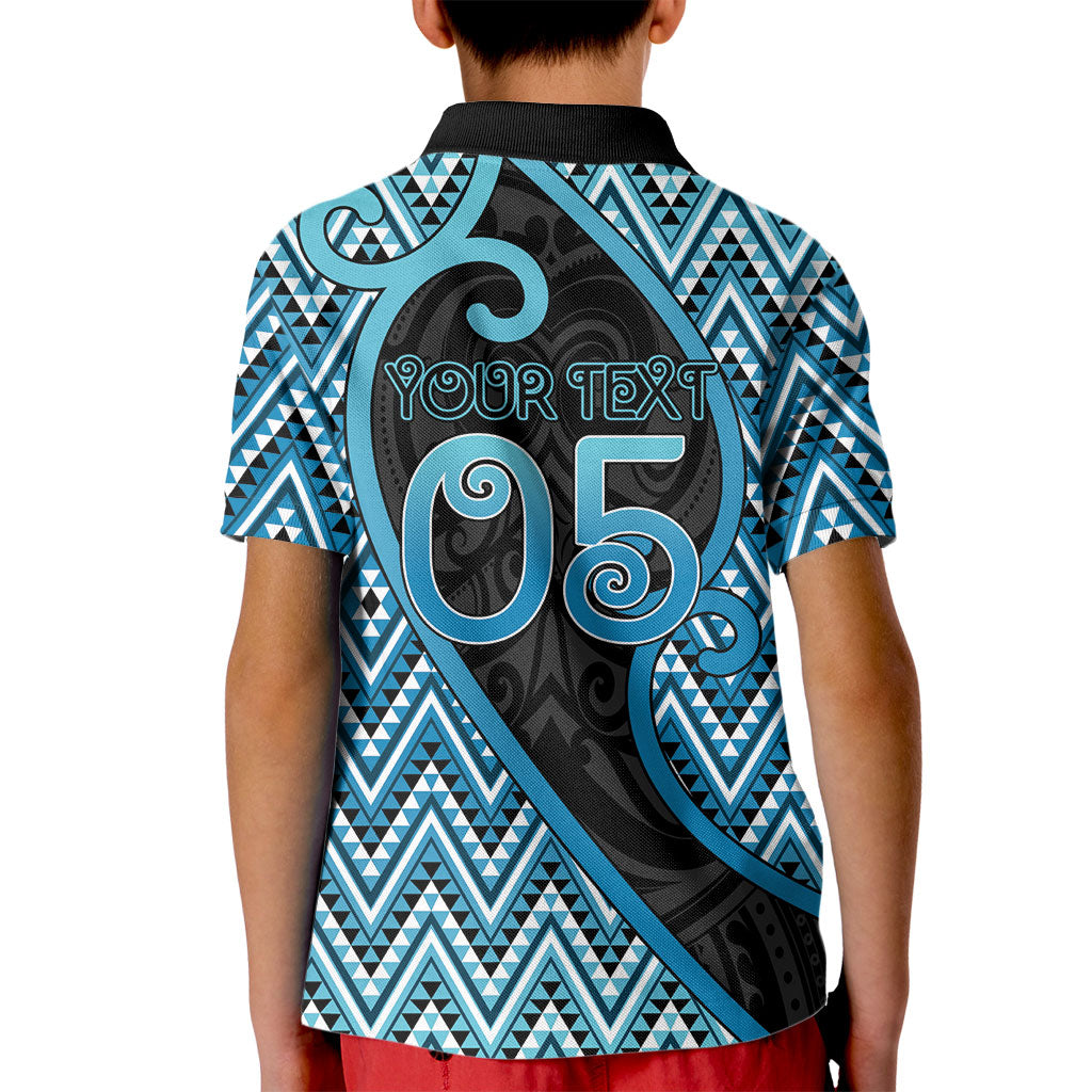 Custom Aotearoa Atua Ranginui Kid Polo Shirt Maori Sky Father Koru Patterns