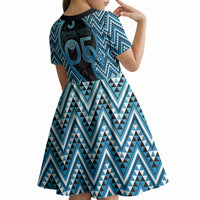 Custom Aotearoa Atua Ranginui Kid Short Sleeve Dress Maori Sky Father Koru Patterns