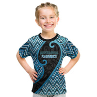 Custom Aotearoa Atua Ranginui Kid T Shirt Maori Sky Father Koru Patterns