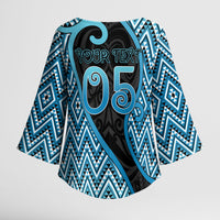 Custom Aotearoa Atua Ranginui Kimono Sleeve Blouse Maori Sky Father Koru Patterns
