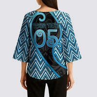Custom Aotearoa Atua Ranginui Kimono Sleeve Blouse Maori Sky Father Koru Patterns