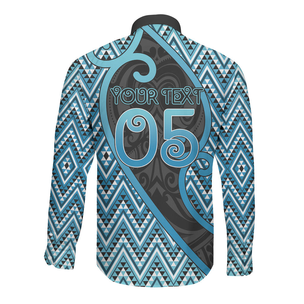 Custom Aotearoa Atua Ranginui Long Sleeve Button Shirt Maori Sky Father Koru Patterns