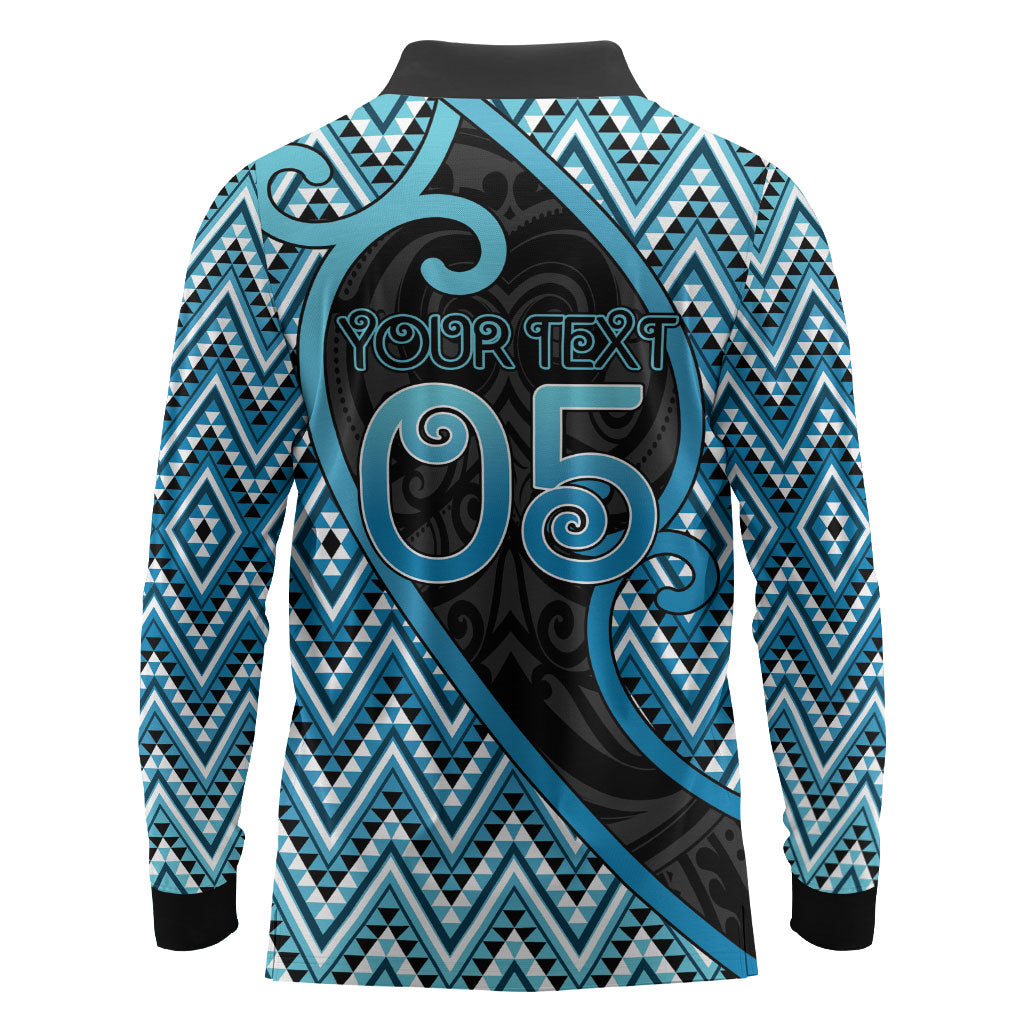 Custom Aotearoa Atua Ranginui Long Sleeve Polo Shirt Maori Sky Father Koru Patterns