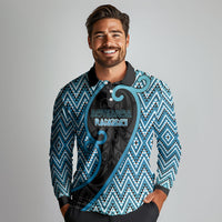 Custom Aotearoa Atua Ranginui Long Sleeve Polo Shirt Maori Sky Father Koru Patterns