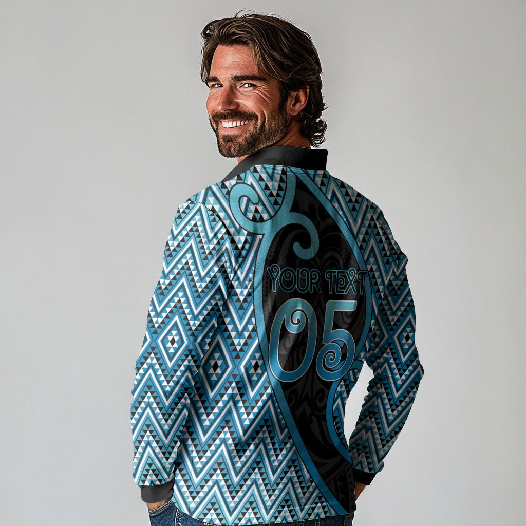 Custom Aotearoa Atua Ranginui Long Sleeve Polo Shirt Maori Sky Father Koru Patterns