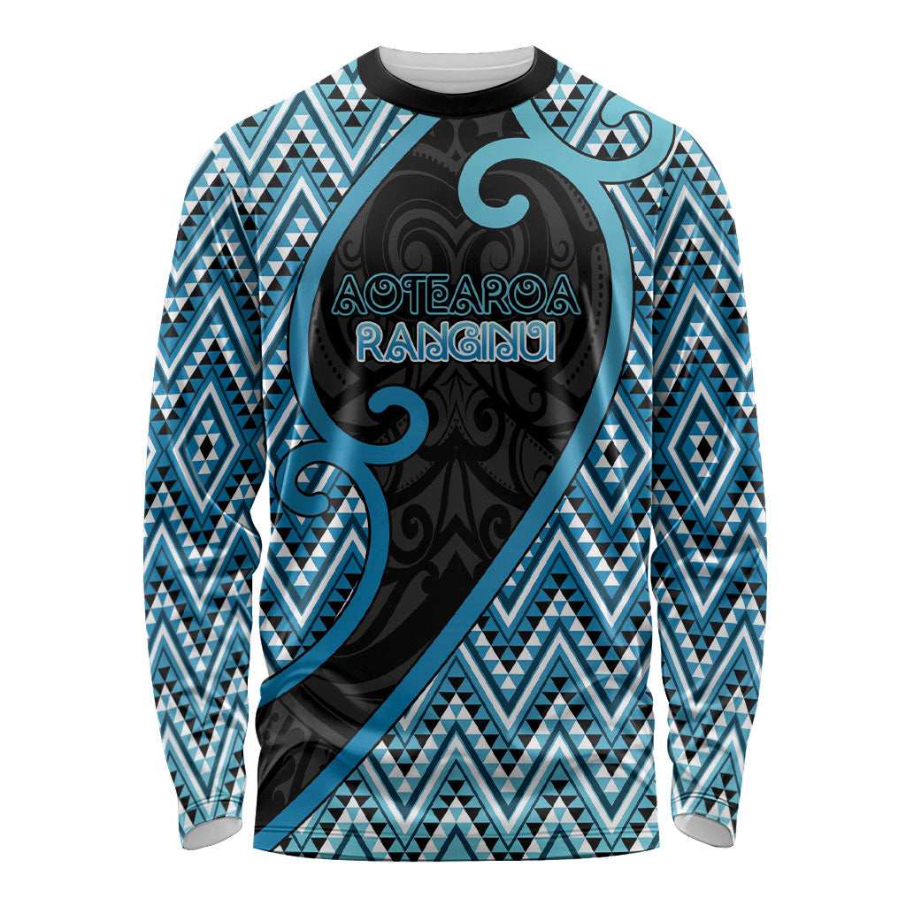Custom Aotearoa Atua Ranginui Long Sleeve Shirt Maori Sky Father Koru Patterns
