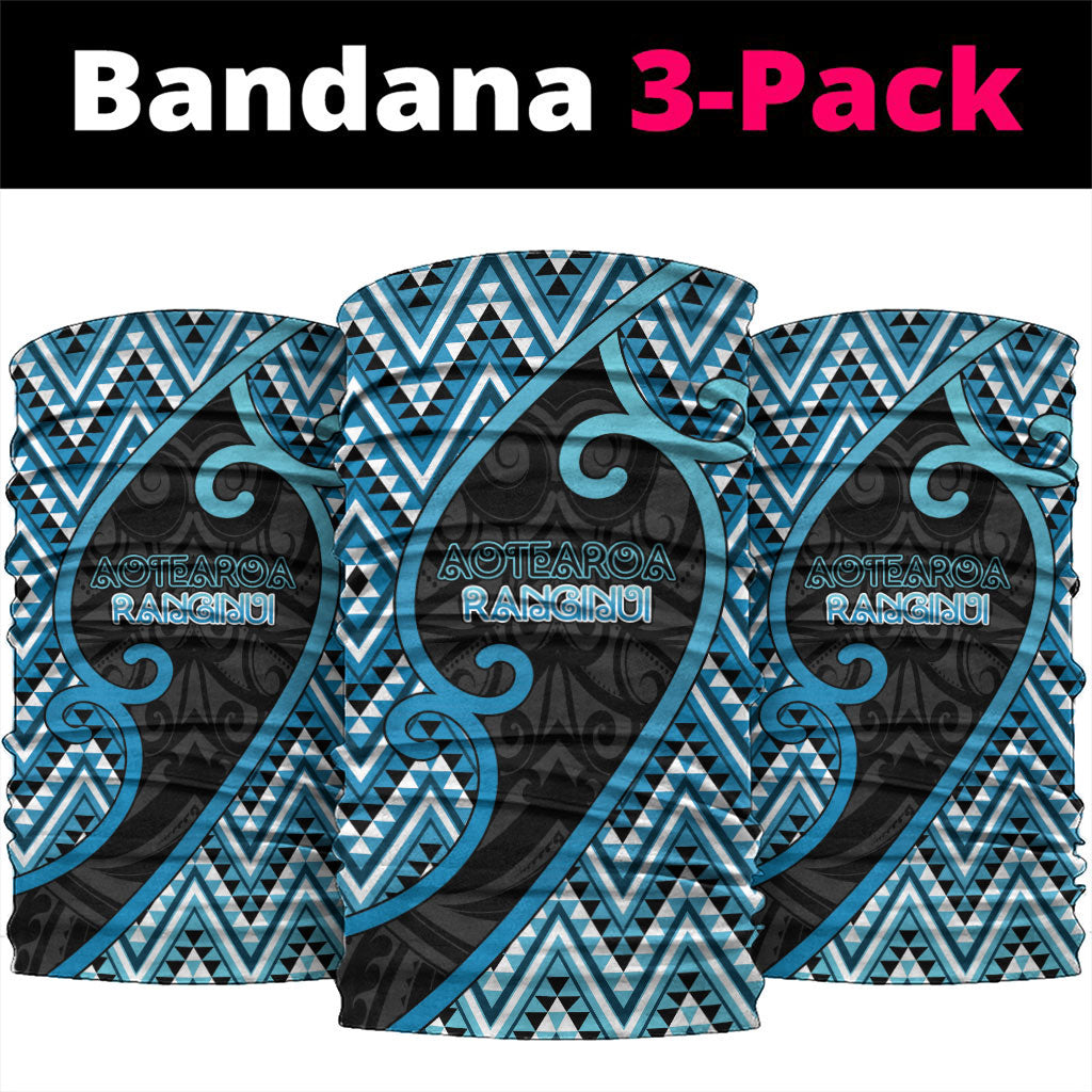 Aotearoa Atua Ranginui Neck Gaiter Maori Sky Father Koru Patterns