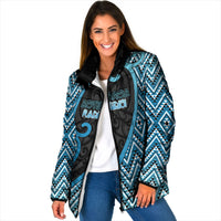 Custom Aotearoa Atua Ranginui Padded Jacket Maori Sky Father Koru Patterns