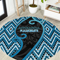 Aotearoa Atua Ranginui Round Carpet Maori Sky Father Koru Patterns