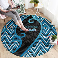 Aotearoa Atua Ranginui Round Carpet Maori Sky Father Koru Patterns