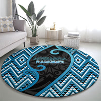 Aotearoa Atua Ranginui Round Carpet Maori Sky Father Koru Patterns
