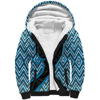 Custom Aotearoa Atua Ranginui Sherpa Hoodie Maori Sky Father Koru Patterns