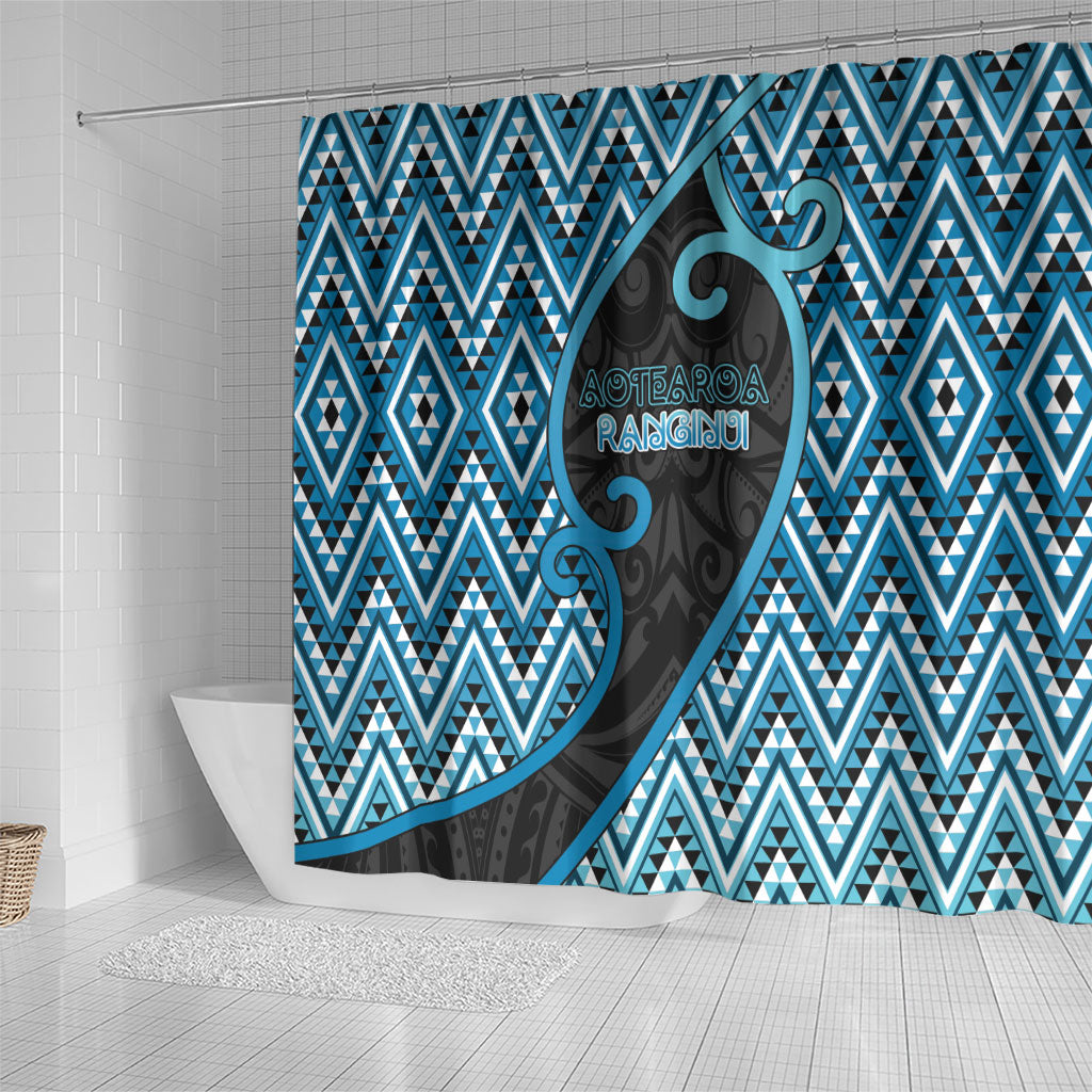 Aotearoa Atua Ranginui Shower Curtain Maori Sky Father Koru Patterns