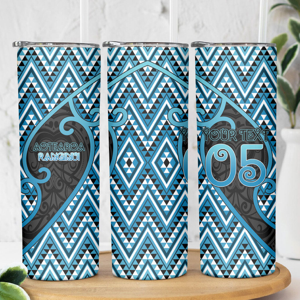 Custom Aotearoa Atua Ranginui Skinny Tumbler Maori Sky Father Koru Patterns