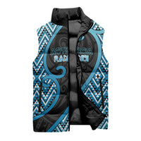 Custom Aotearoa Atua Ranginui Sleeveless Puffer Jacket Maori Sky Father Koru Patterns