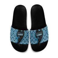 Aotearoa Atua Ranginui Slide Sandals Maori Sky Father Koru Patterns