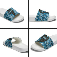 Aotearoa Atua Ranginui Slide Sandals Maori Sky Father Koru Patterns