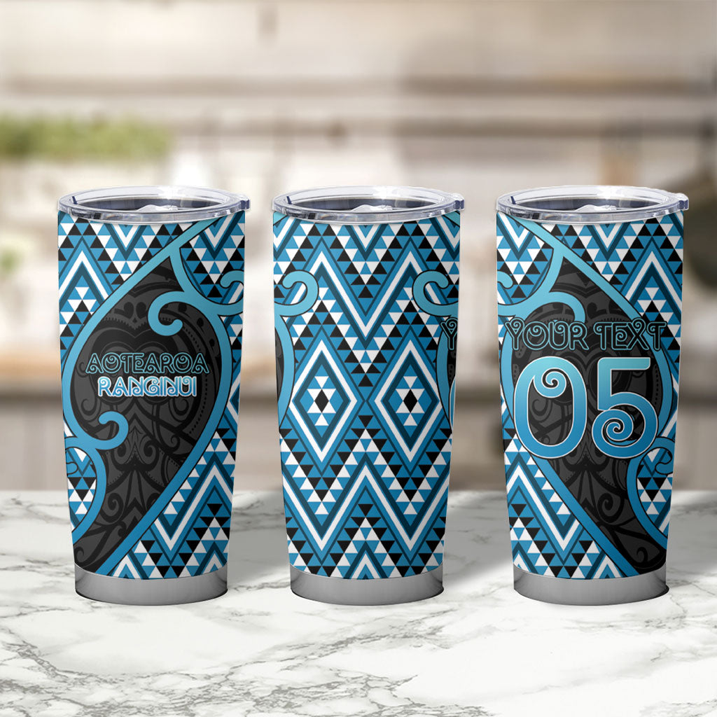 Custom Aotearoa Atua Ranginui Tumbler Cup Maori Sky Father Koru Patterns
