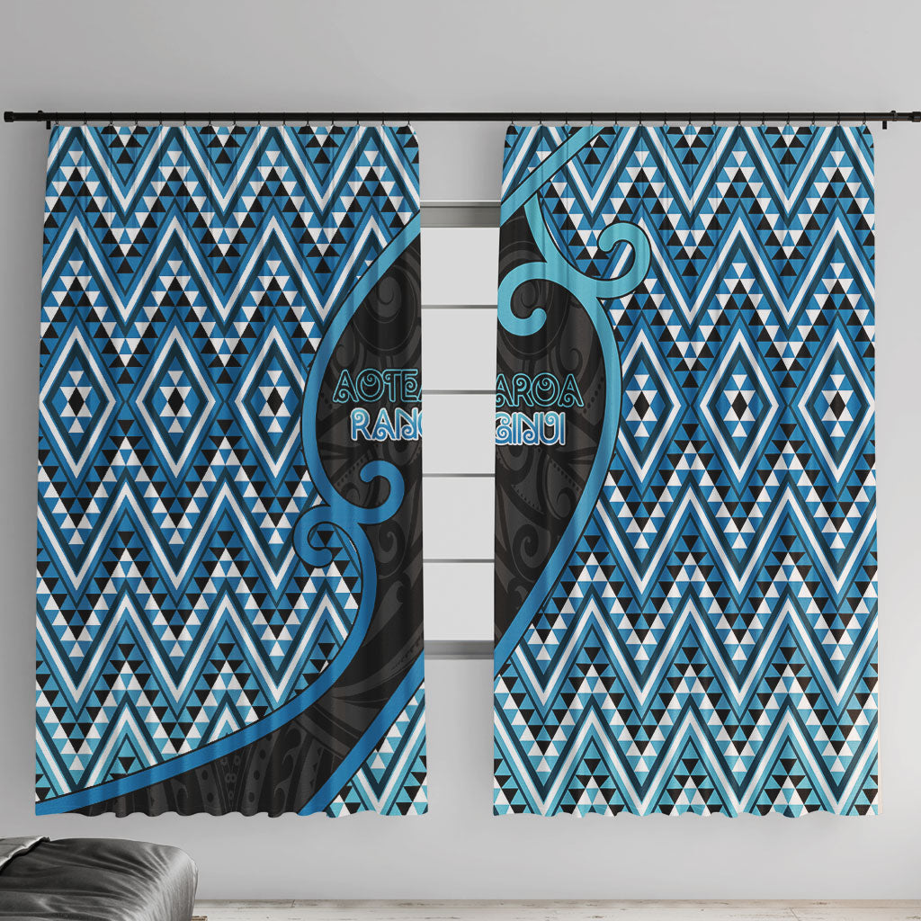 Aotearoa Atua Ranginui Window Curtain Maori Sky Father Koru Patterns
