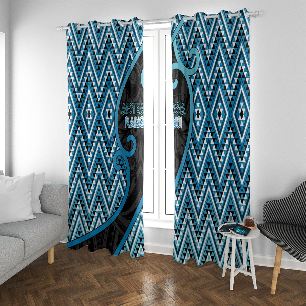 Aotearoa Atua Ranginui Window Curtain Maori Sky Father Koru Patterns