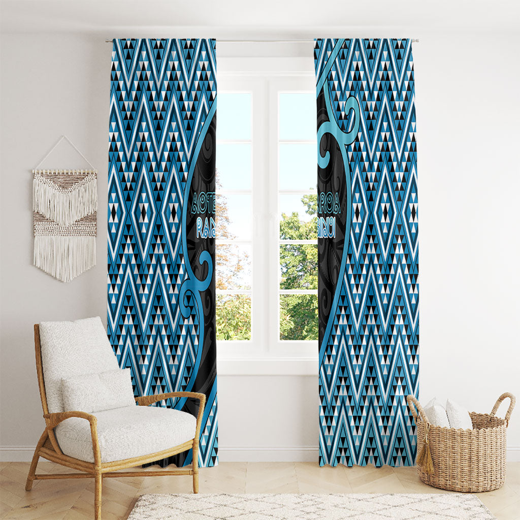 Aotearoa Atua Ranginui Window Curtain Maori Sky Father Koru Patterns
