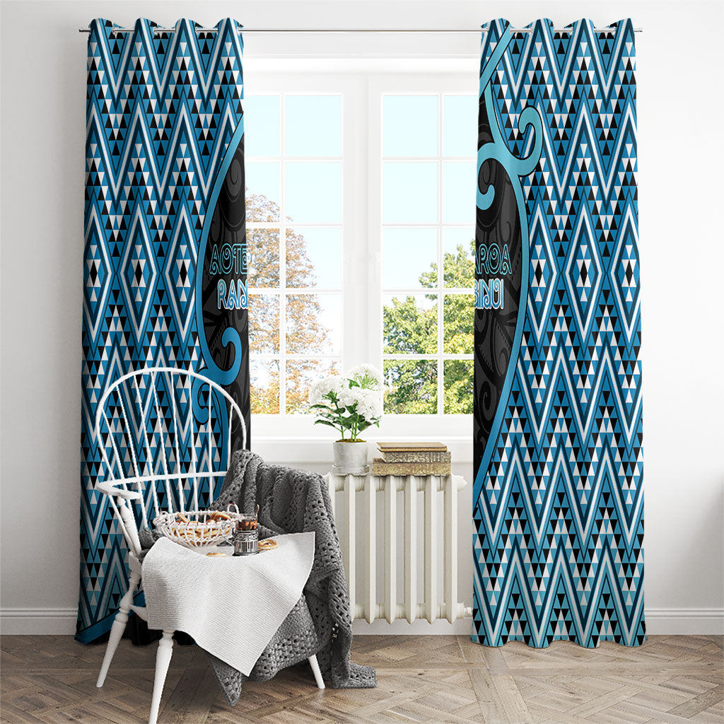 Aotearoa Atua Ranginui Window Curtain Maori Sky Father Koru Patterns