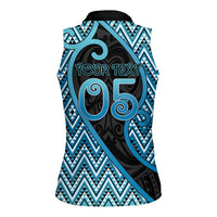 Custom Aotearoa Atua Ranginui Women Sleeveless Polo Shirt Maori Sky Father Koru Patterns