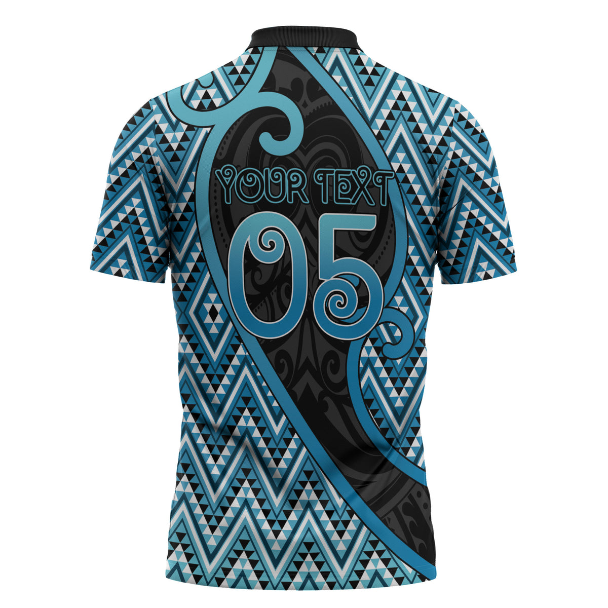 Custom Aotearoa Atua Ranginui Zipper Polo Shirt Maori Sky Father Koru Patterns