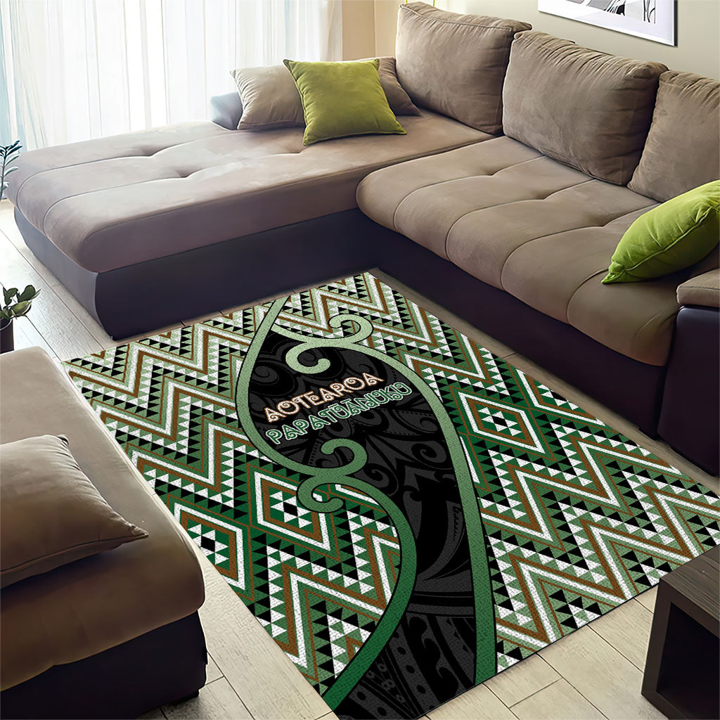 Aotearoa Atua Papatuanuku Area Rug Earth Mother Father Koru Patterns