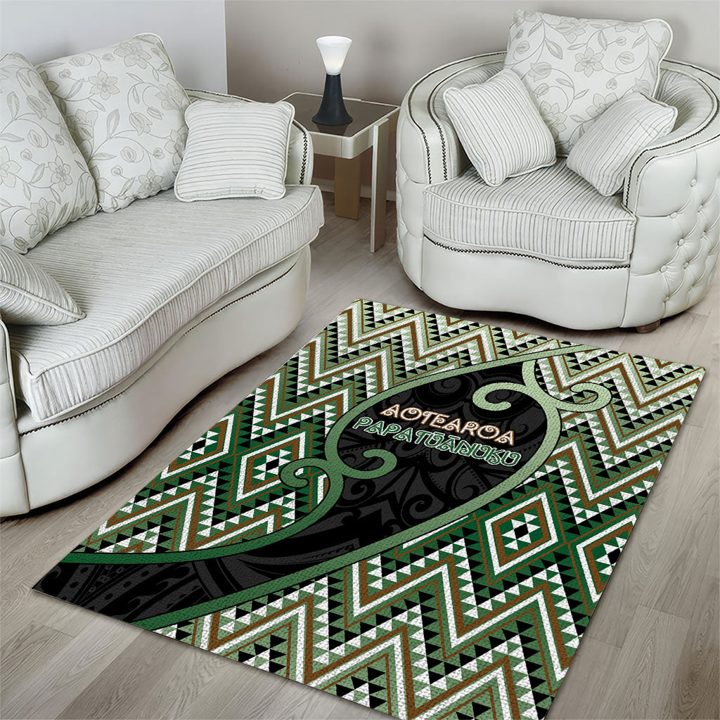Aotearoa Atua Papatuanuku Area Rug Earth Mother Father Koru Patterns