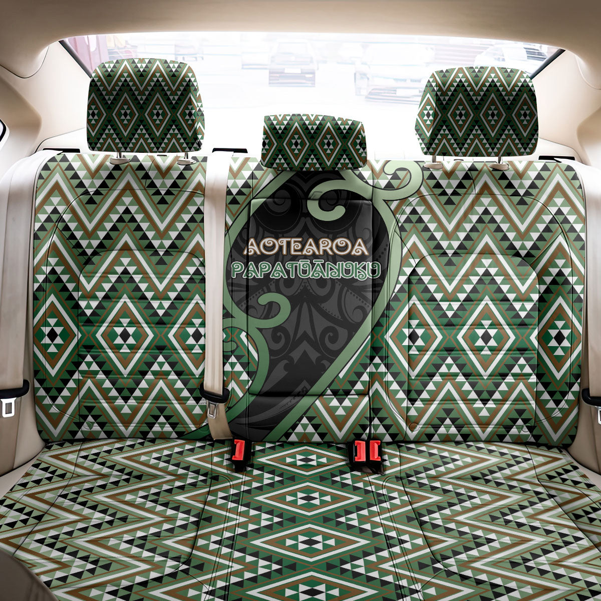 Aotearoa Atua Papatuanuku Back Car Seat Cover Earth Mother Father Koru Patterns