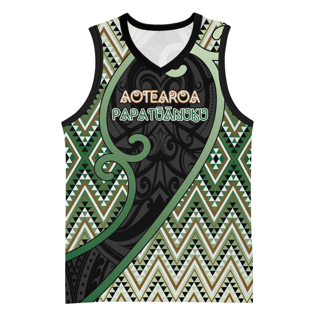 Custom Aotearoa Atua Papatuanuku Basketball Jersey Earth Mother Father Koru Patterns